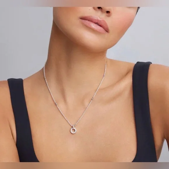 Lagos Spark diamond circle necklace. Sterling Silver - Picture 5 of 5